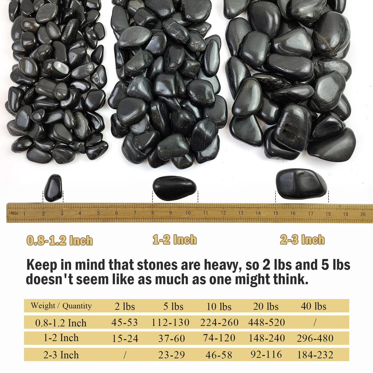 Natural non-dyed stones with smooth finish for indoor planters
