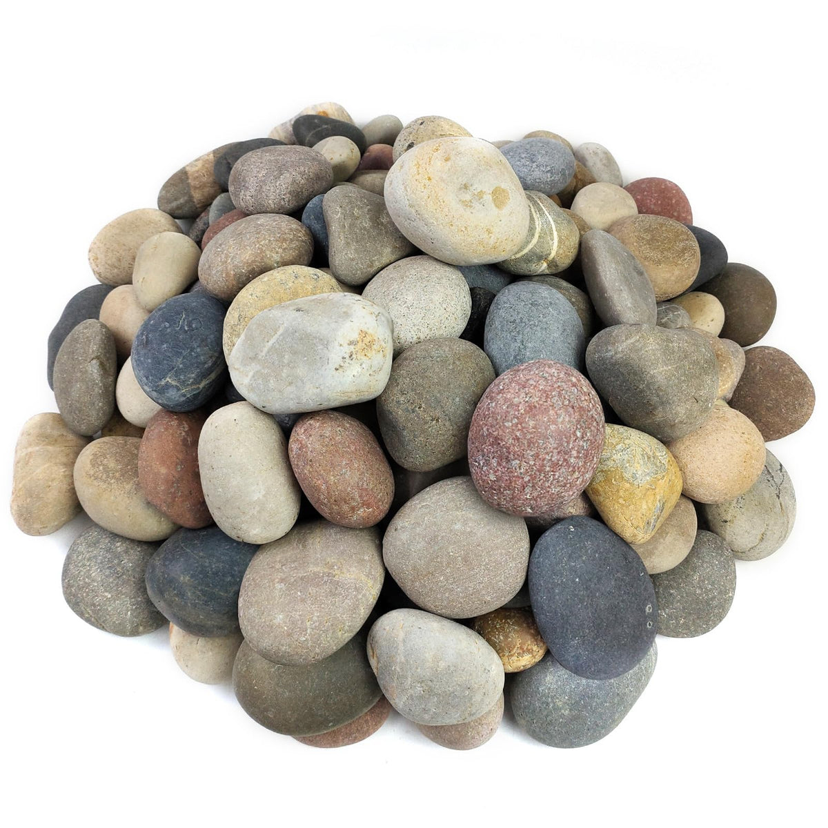 FANTIAN 20-lbs river rocks for outdoor landscaping add natural texture to garden paths.