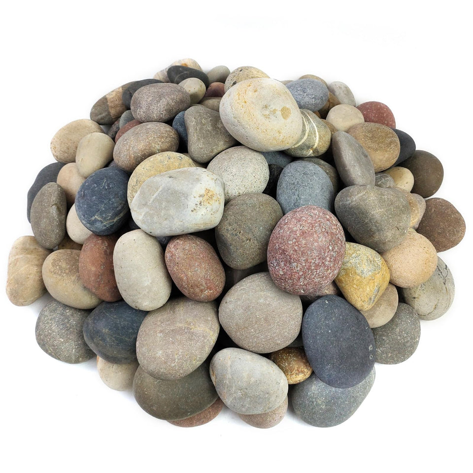 FANTIAN 20-lbs river rocks for outdoor landscaping add natural texture to garden paths.
