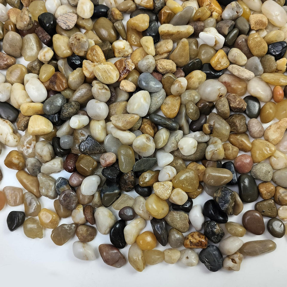 FANTIAN 2 lb polished pea gravel for plants enhances planter aesthetics and soil moisture retention