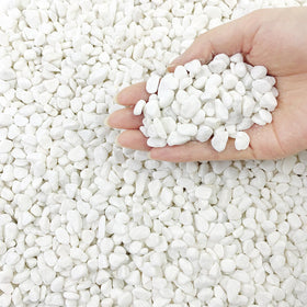 FANTIAN 2 lbs white river rocks in 3/8-inch size for plant pots and display