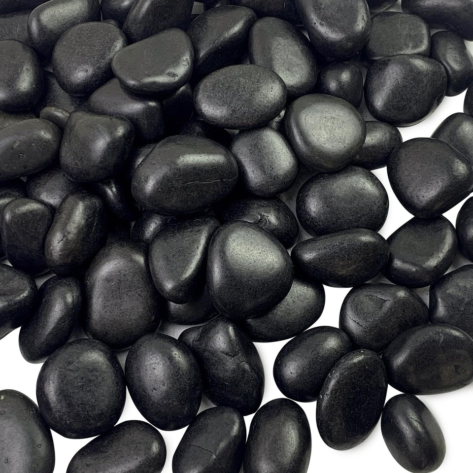 FANTIAN 5 lbs black pebbles for indoor planters add clean, stylish ground cover.