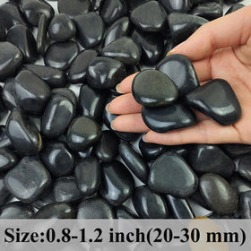 FANTIAN polished black river rocks enhance vase fillers with smooth texture.