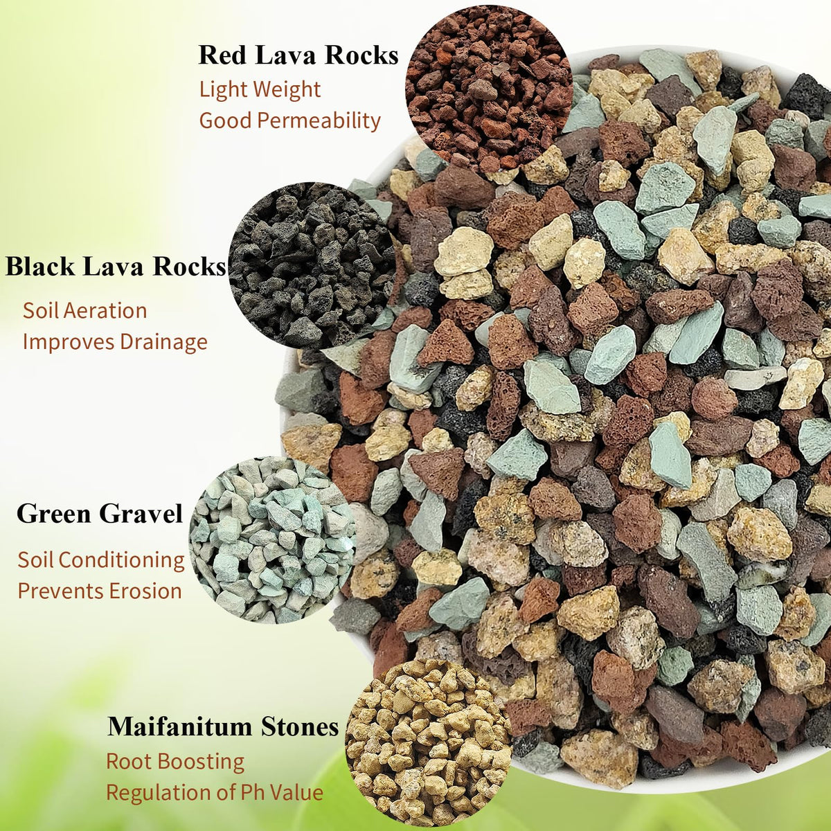 Horticultural lava rock fragments from FANTIAN used as decorative pot mulch