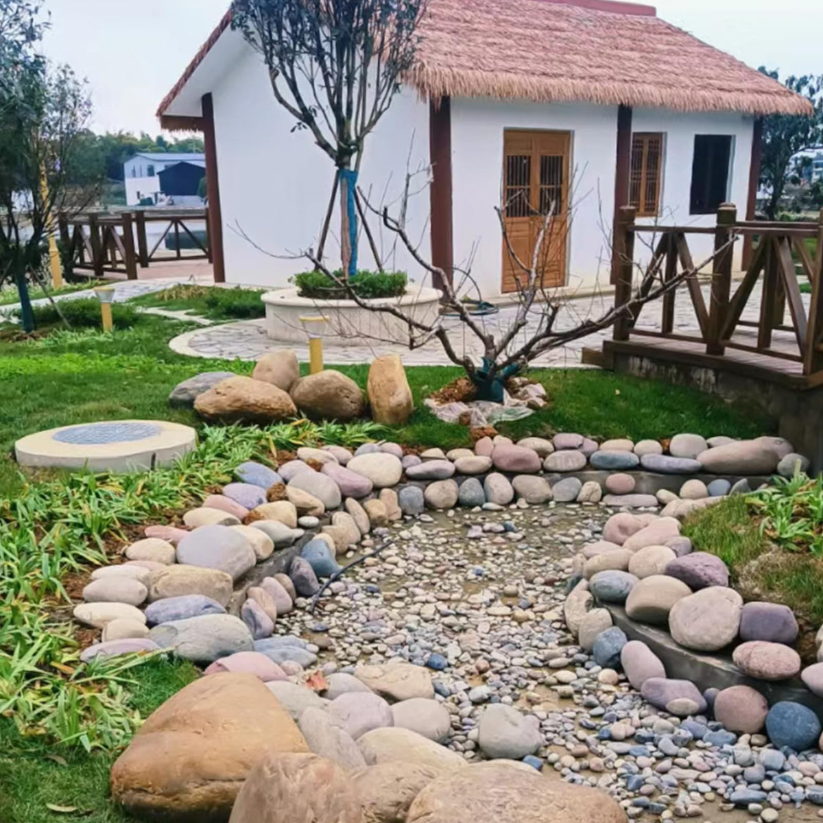FANTIAN meditation garden stones add calming texture to spaces