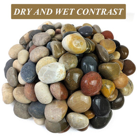 FANTIAN 3-4 inch mixed-color river pebbles decorate gardens, curb erosion