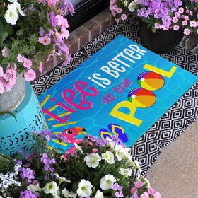 Faptoena Summer Door Mat colorful pattern closeup brightens porch decor