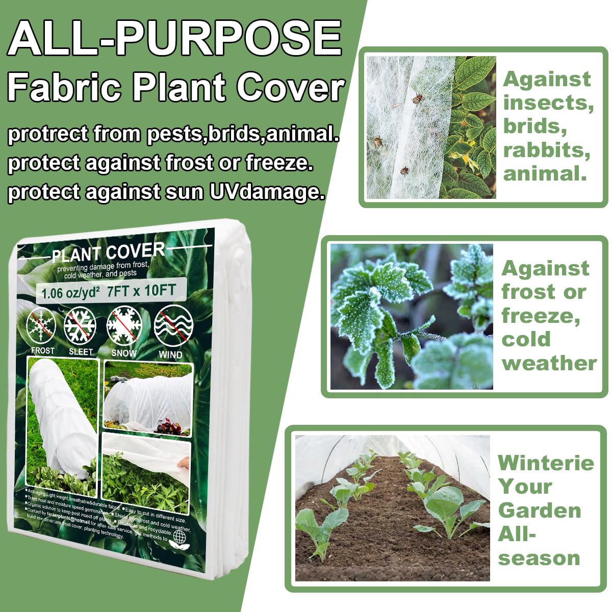 faraer floating row cover 70 percent light transmission for seedlings