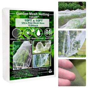 FARAER garden barrier netting 10x10ft ultra-fine mesh protecting vegetables from birds and insects