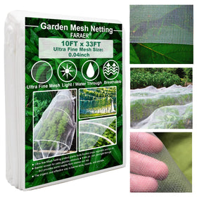 FARAER Garden Netting 10x33ft covers vegetables for pest protection and crop safety.