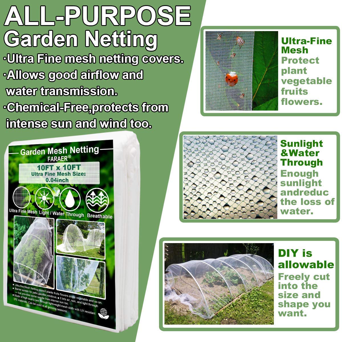 FARAER plant covers see-through mesh allowing air water and light for healthy growth
