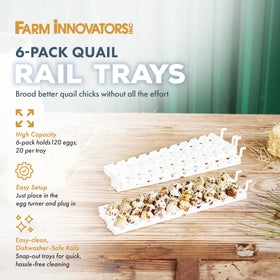 Farm Innovators 3200-turner compatible rails installed on incubator