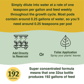 Foliar spray with Farmer's Secret booster enhances leaf nutrient access.