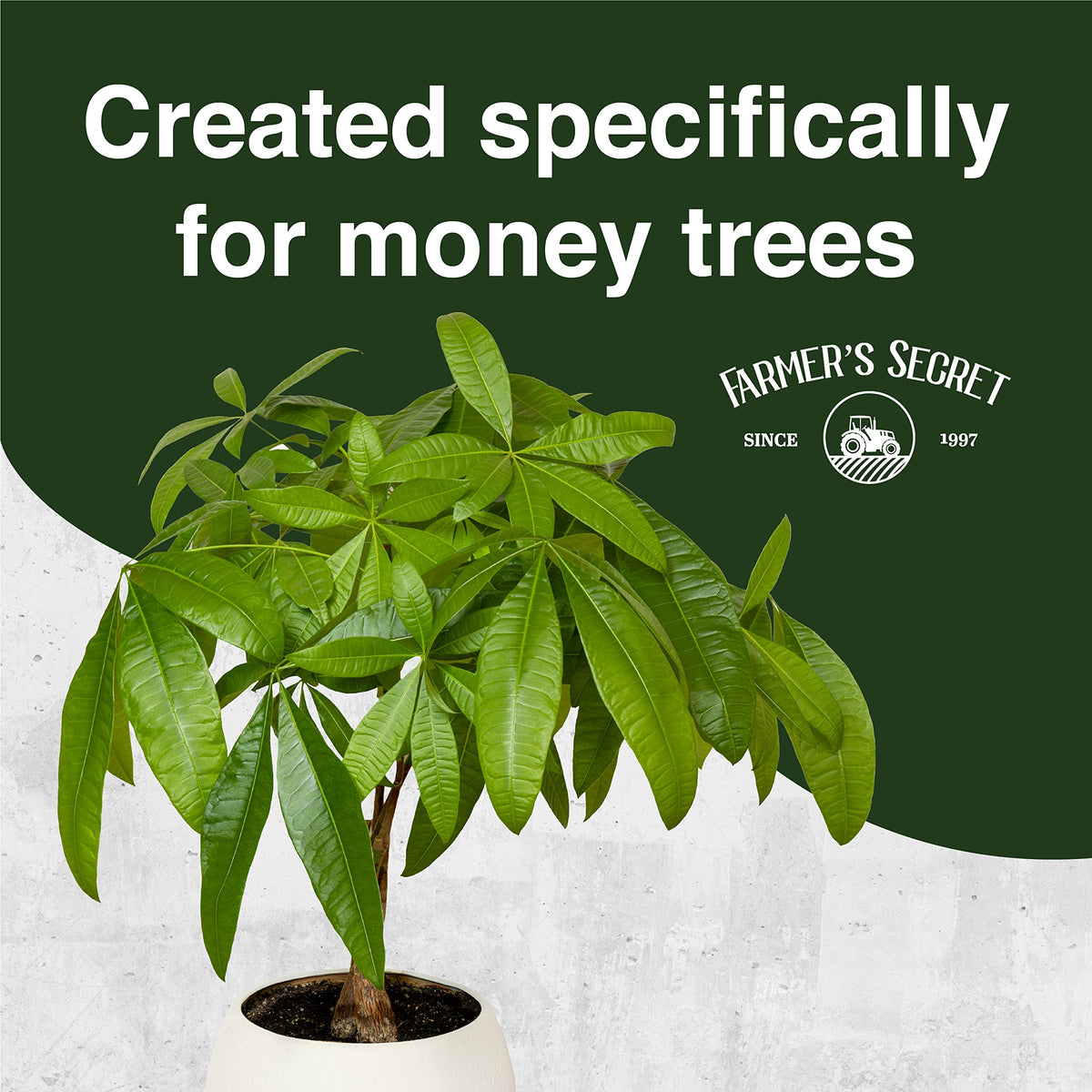Farmer’s Secret Money Tree liquid dilution cup for precise dosing.