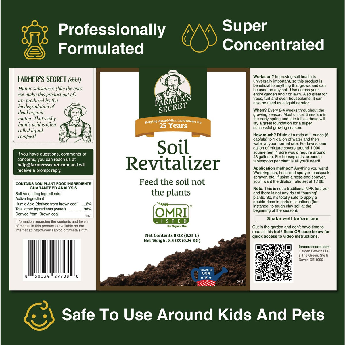 Diluting Farmer's Secret Soil Revitalizer for soil application