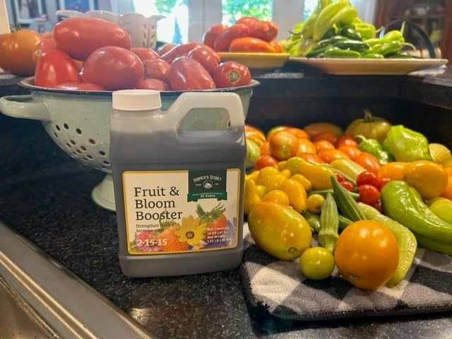 Vegetable garden thriving with Farmer’s Secret Fruit & Bloom Booster.