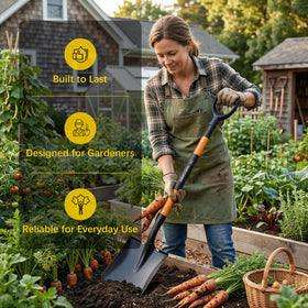 FARMHOLYCOWKING durable steel blade withstands heavy tasks in gardens and landscapes.
