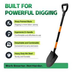 FARMHOLYCOWKING shovel detachable D handle enables easy storage and transport.