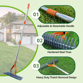 FARMHOLYCOWKING detachable-handle design for easy storage and versatile lawn maintenance.