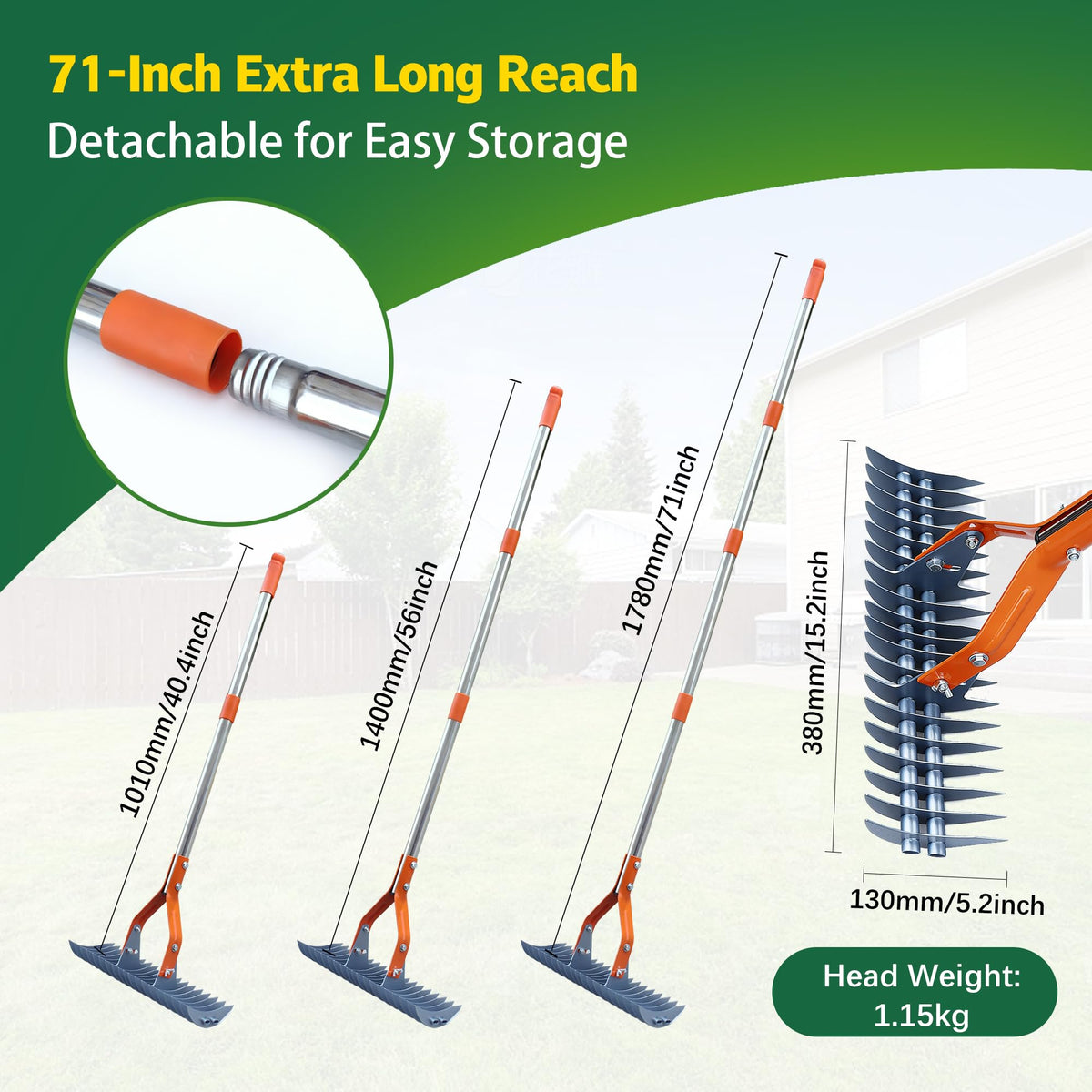 FARMHOLYCOWKING hardened steel tines penetrate thick thatch while protecting grass roots.