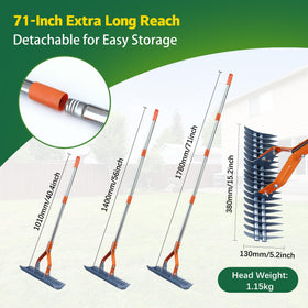 FARMHOLYCOWKING hardened steel tines penetrate thick thatch while protecting grass roots.