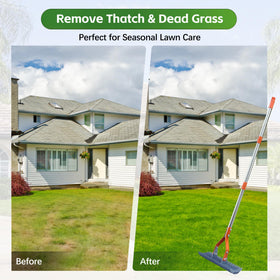 FARMHOLYCOWKING durable metal rake ready for repeated dethatching across seasons.