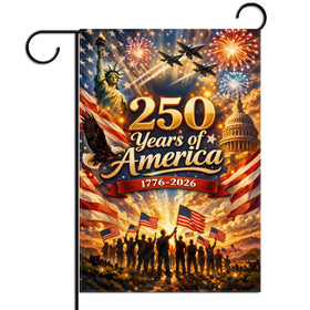 FARMNALL 250th Anniversary garden flag, double-sided, vibrant colors for durable outdoor display.