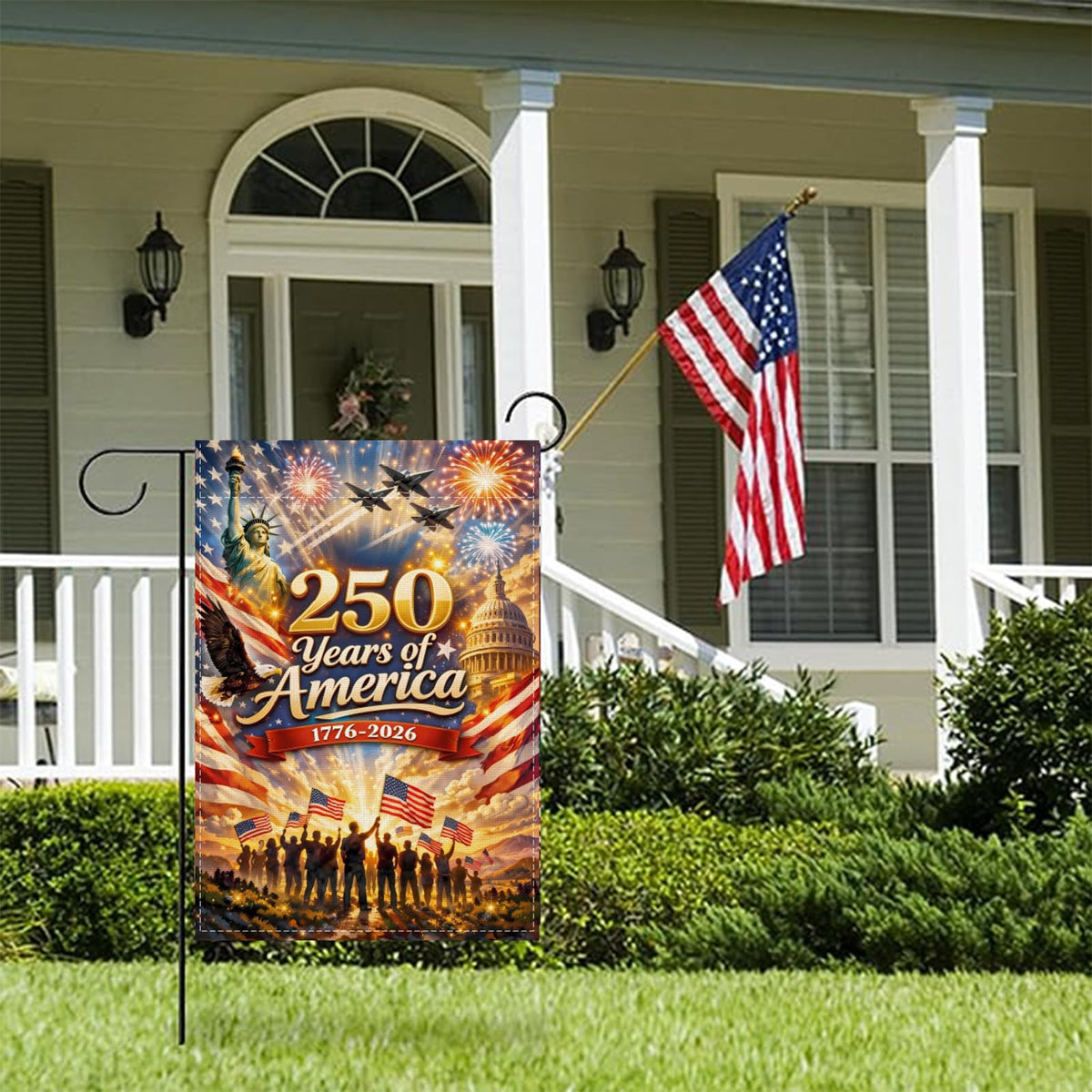FARMNALL outdoor polyester flag with bright printing withstands seasonal weather.
