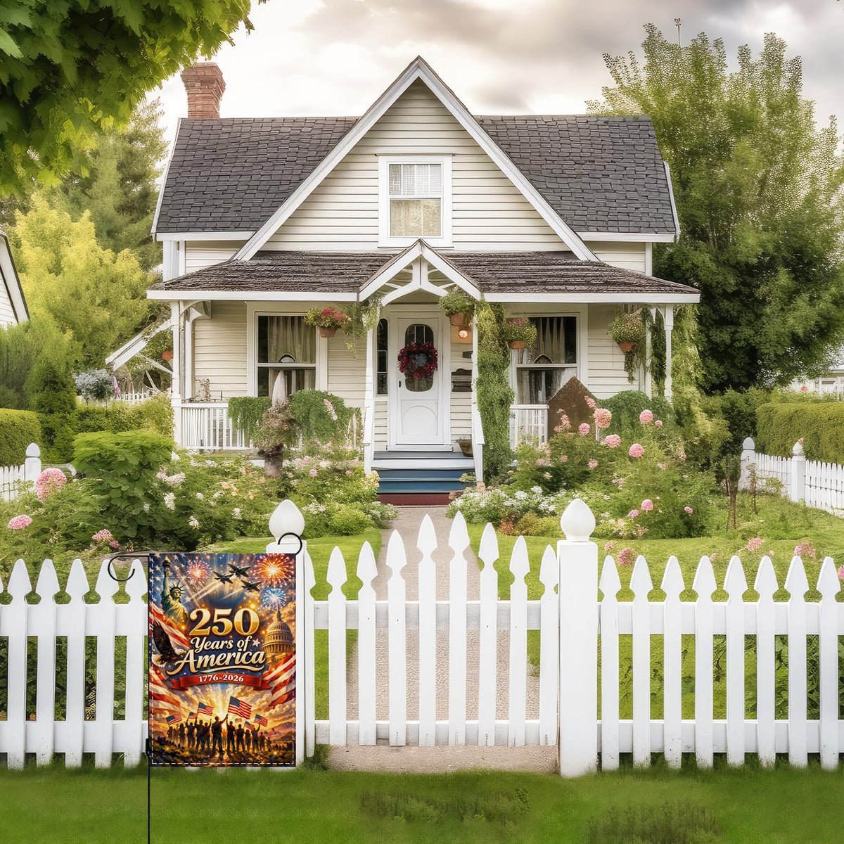 FARMNALL festive flag adds charm to backyard, patio, or lawn gatherings.
