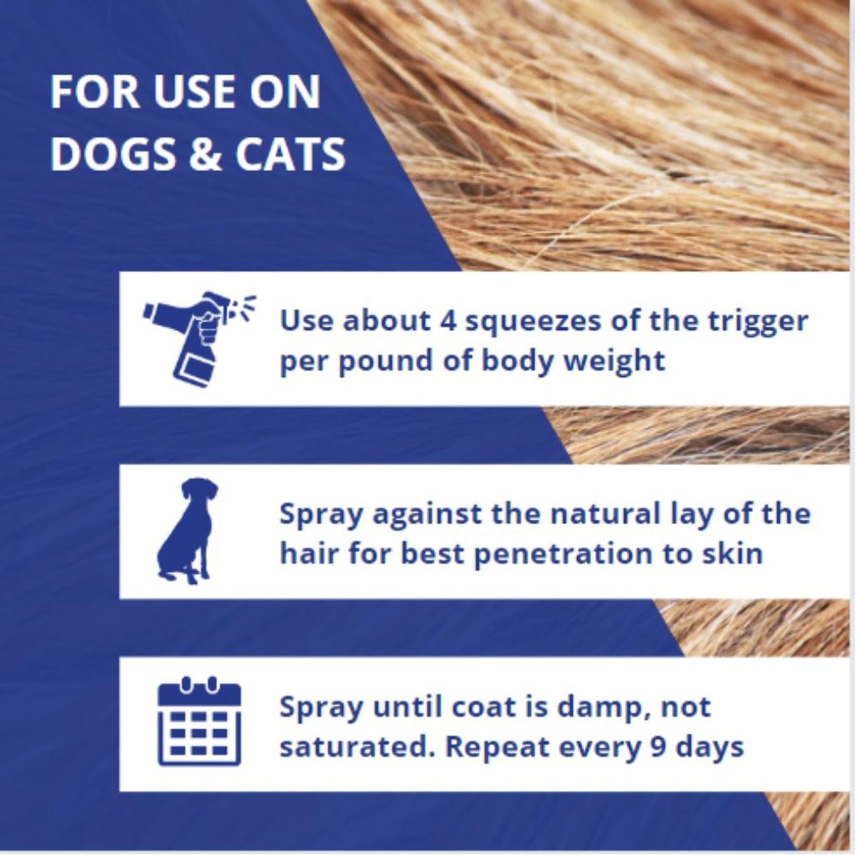 Farnam Flys-Off on bedding surfaces provides surface protection.