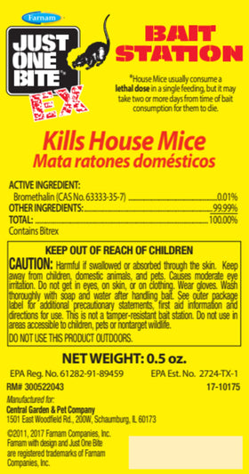 Farnam Just One Bite EX packaging illustrating ready-to-use control