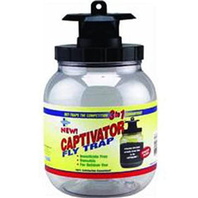 Reusable Farnam fly trap design holding up to two quarts of captured flies