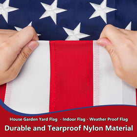 FARQIO US Flag 3x5 with brass grommets resists rust and secures mounting.