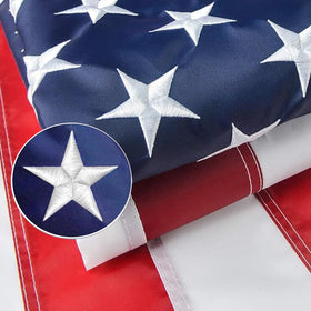 FARQIO US Flag 3x5 with embroidered stars displays precise craftsmanship for outdoor pride.