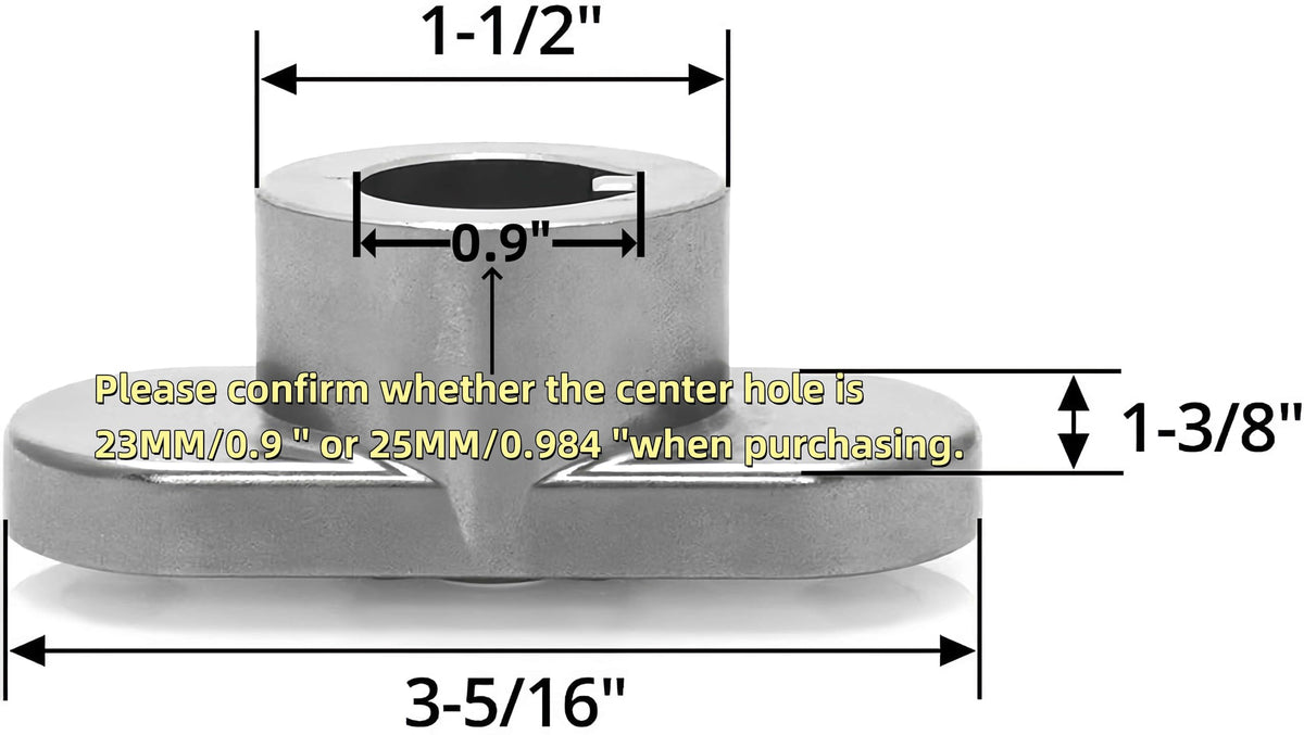 Fascinatte blade bell support and screw for secure blade mounting.