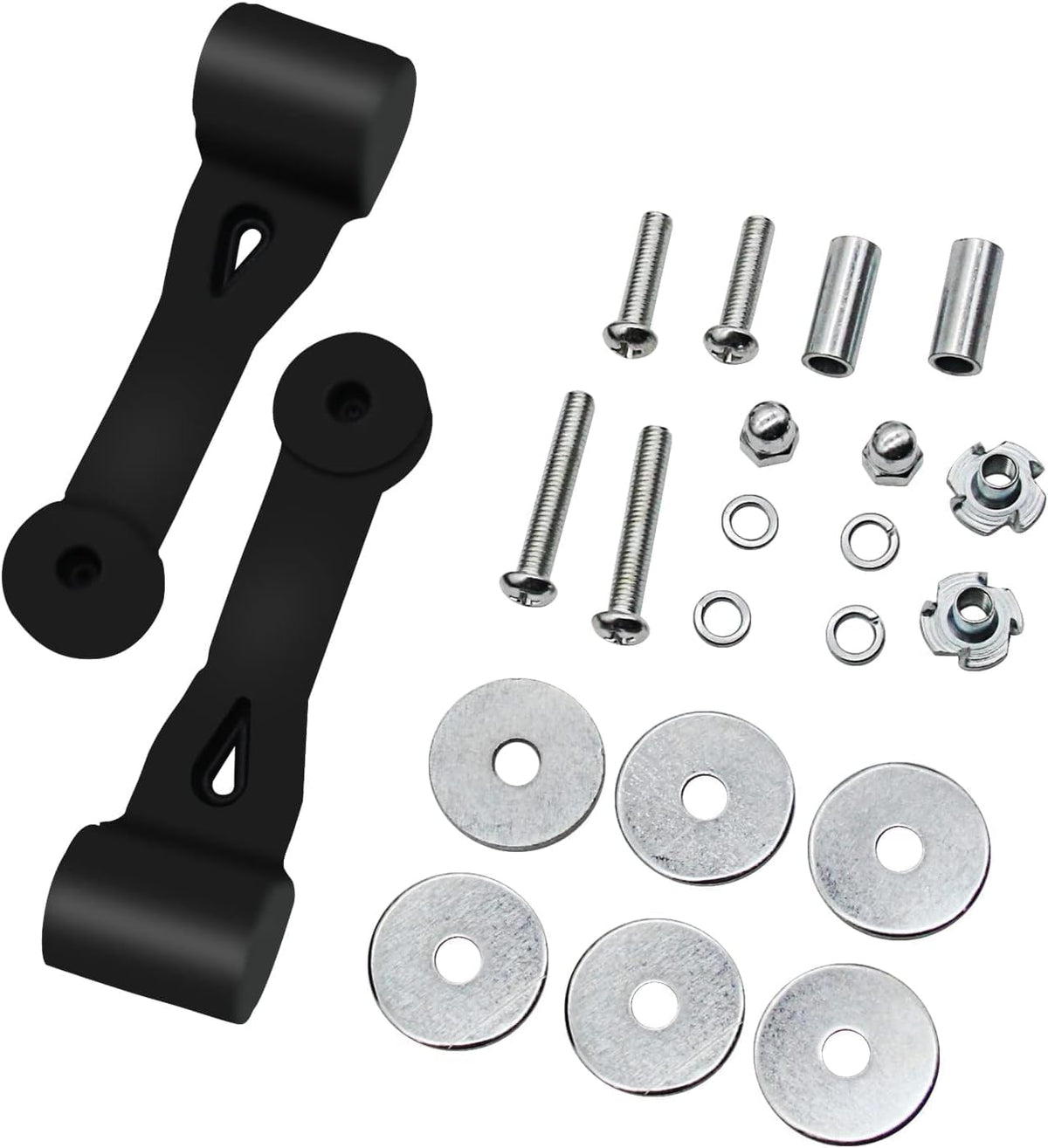 Fascinatte hood latch mounting hardware kit shown for compatible tractors
