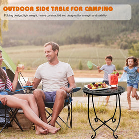 Fashion&cool compact 14-inch table is easy to move for versatile indoor or outdoor setups.