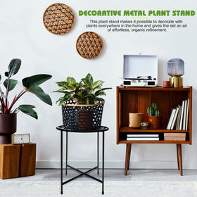 Fashion&cool black decor plant stand complements styles while showcasing greens.