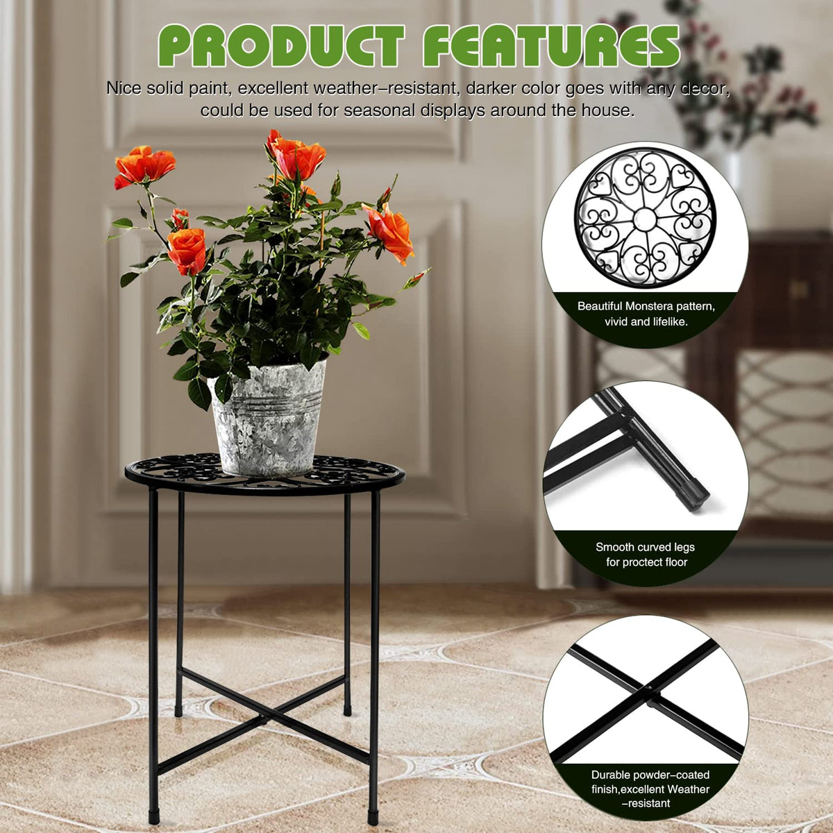 Fashion&cool foldable assembly plant stand is quick to set up.