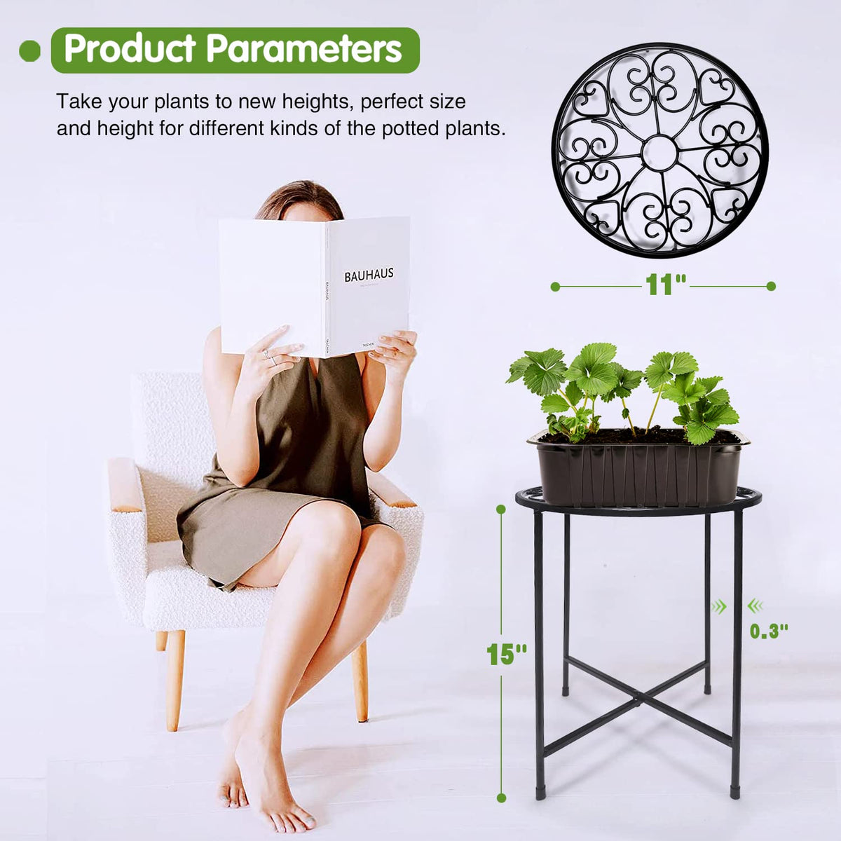 Fashion&cool four-point support keeps plants balanced on any surface.