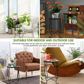 Fashion&cool outdoor round table with four sturdy legs for stability.