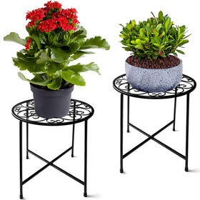 Fashion&cool two-pack plant stand: round top view elevates indoor plants.