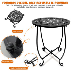 Fashion&cool weather-resistant metal table with rust-proof coating for year-round outdoor use.