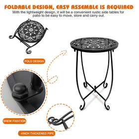 Fashioncool round-top side table measuring 11 inches for compact spaces.