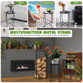 Fashioncool metal patio table with rust-proof coating for outdoor durability.