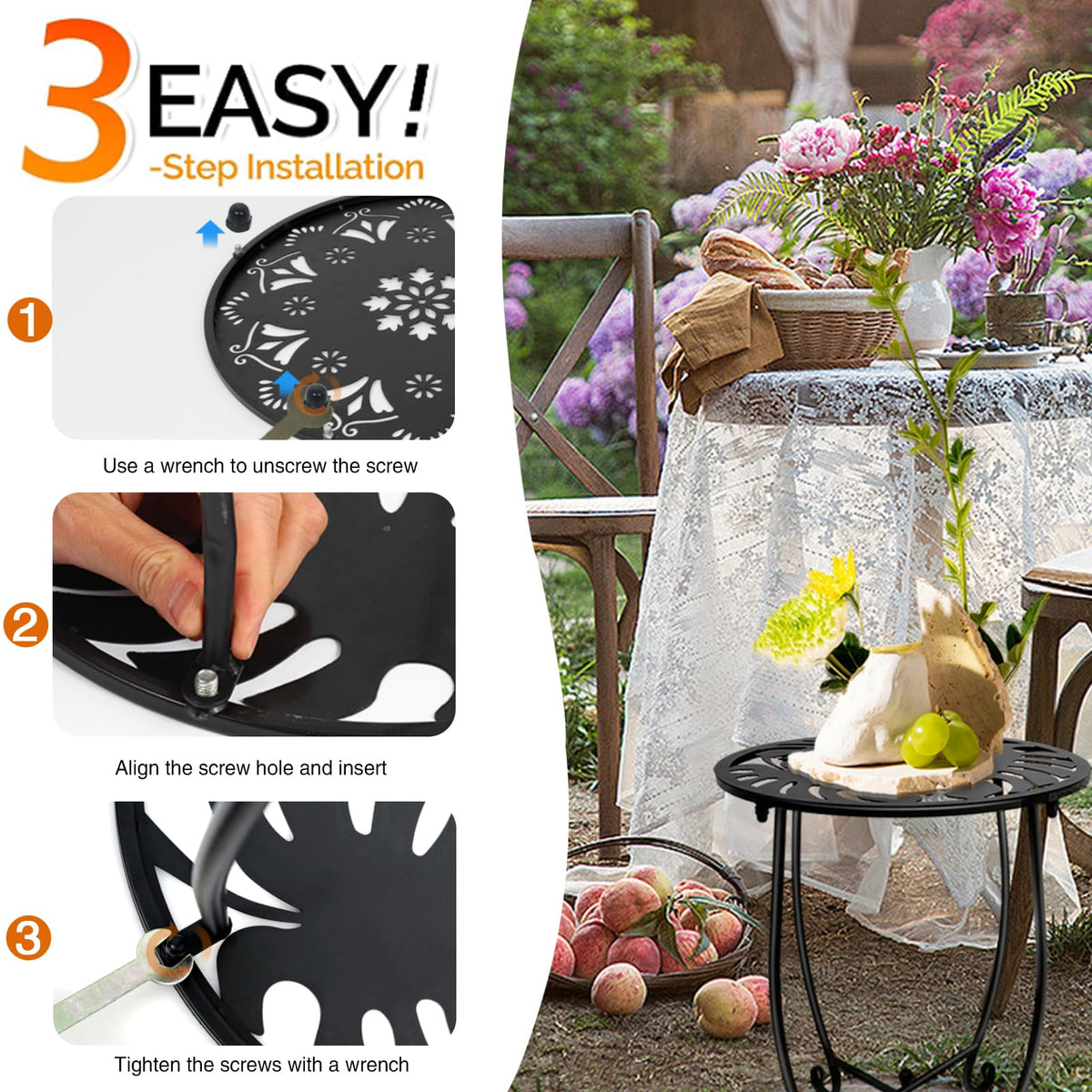Fashioncool end table supports up to 30 pounds for drinks and decor.
