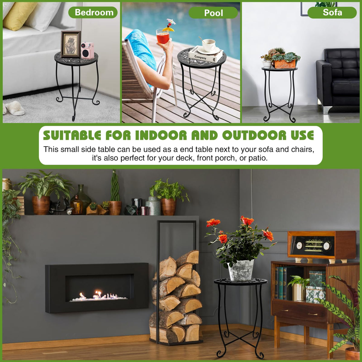 Fashion&cool plant stand and side table combo for indoor-outdoor spaces.