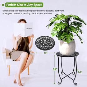 Fashion&cool portable side table easy to move across floor, carpet, and lawn.