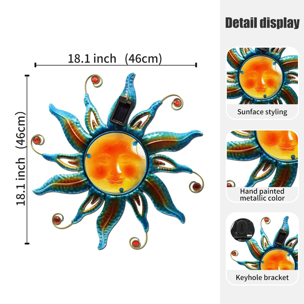 Fashionoda blue sun face decor complements patios and balconies beautifully.