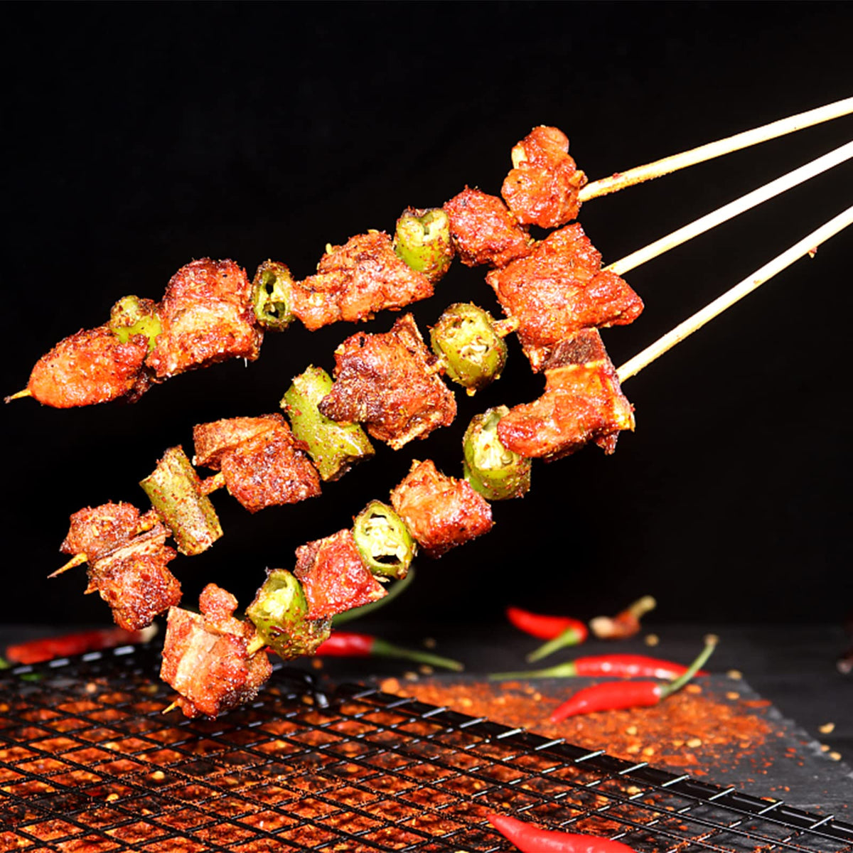 Fasmov bamboo skewers for kabobs on the grill.